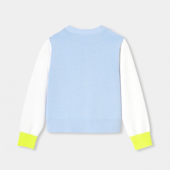 Girl colorblock cardigan