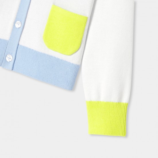 Girl colorblock cardigan