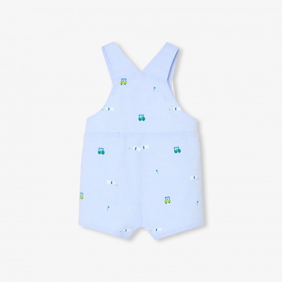 Baby boy short overalls in Oxford