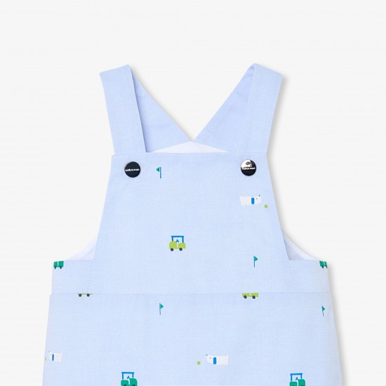 Baby boy short overalls in Oxford