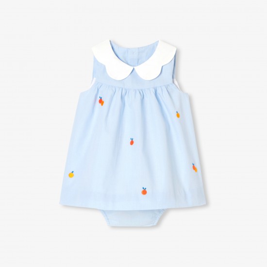 Baby girl dress in fil à fil