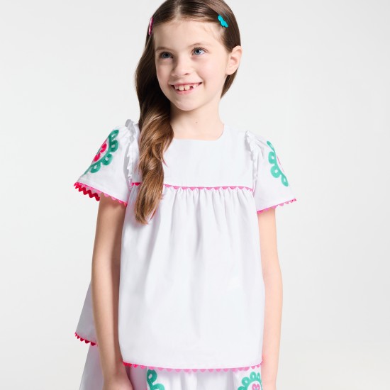 Girl blouse in poplin