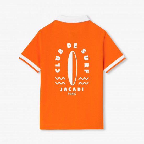 Boy's polo shirt in mini piqué