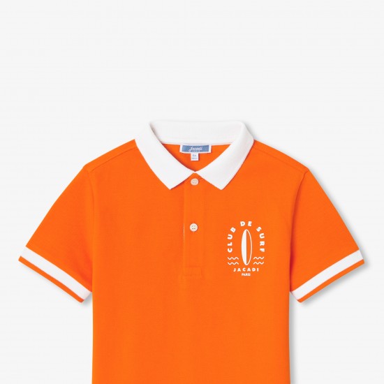 Boy's polo shirt in mini piqué