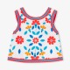 Girl cross-back top in poplin