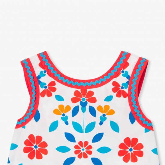 Girl cross-back top in poplin