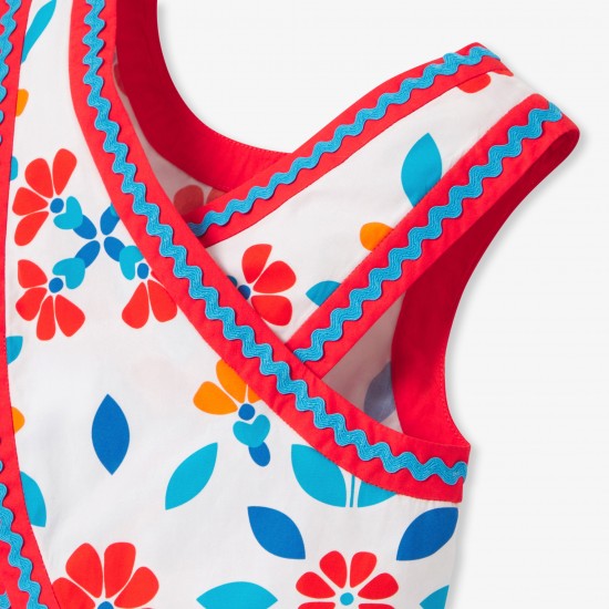 Girl cross-back top in poplin