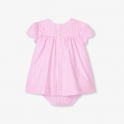 Baby girl dress in striped poplin