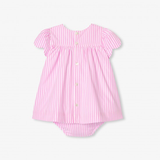 Baby girl dress in striped poplin