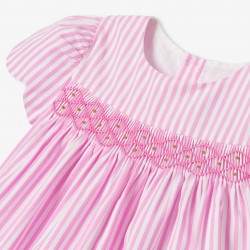 Baby girl dress in striped poplin