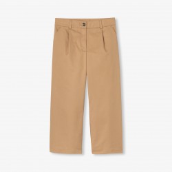 Girl wide-leg gabardine pants