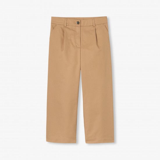Girl wide-leg gabardine pants