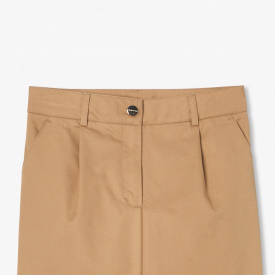 Girl wide-leg gabardine pants