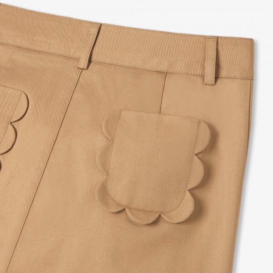 Girl wide-leg gabardine pants