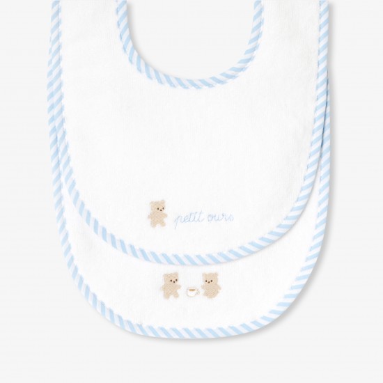 Set of 2 baby boy terry bibs