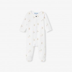 Baby  teddy bear and croissant pajamas