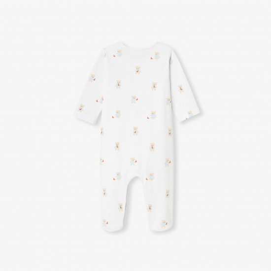 Baby  teddy bear and croissant pajamas