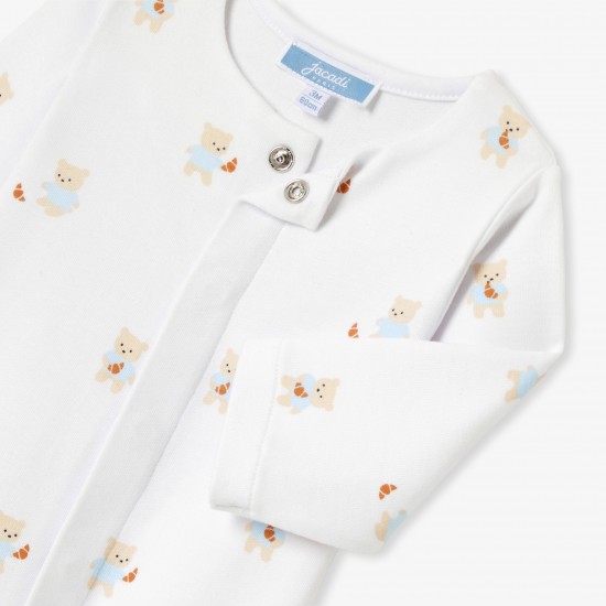 Baby  teddy bear and croissant pajamas