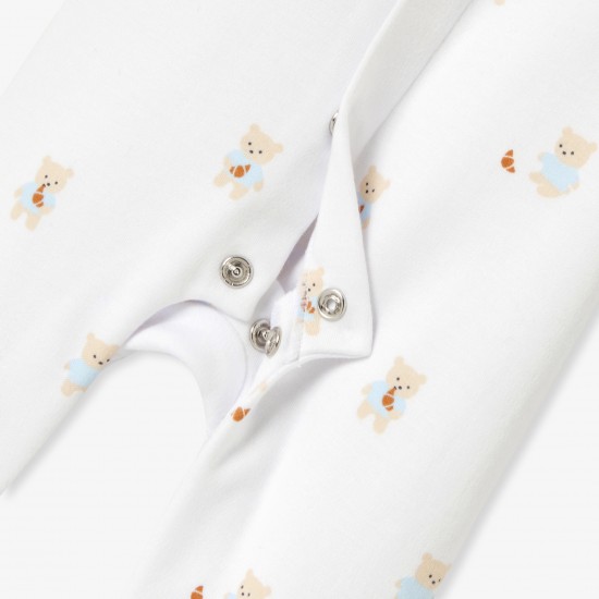 Baby  teddy bear and croissant pajamas