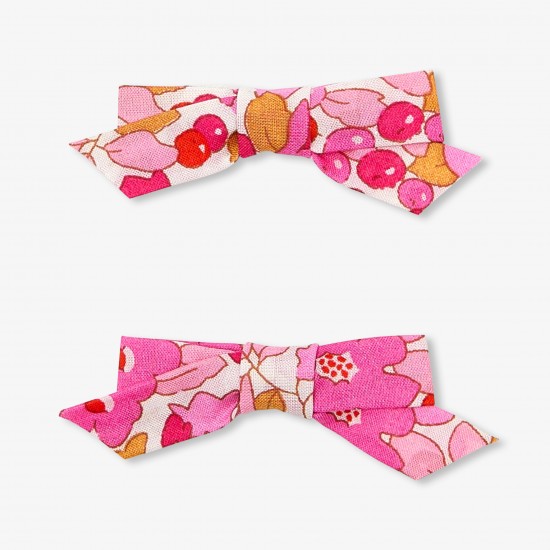 Baby girl duo of  Liberty fabric bow hair clips