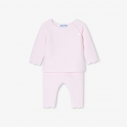 Baby girl set in garter stitch