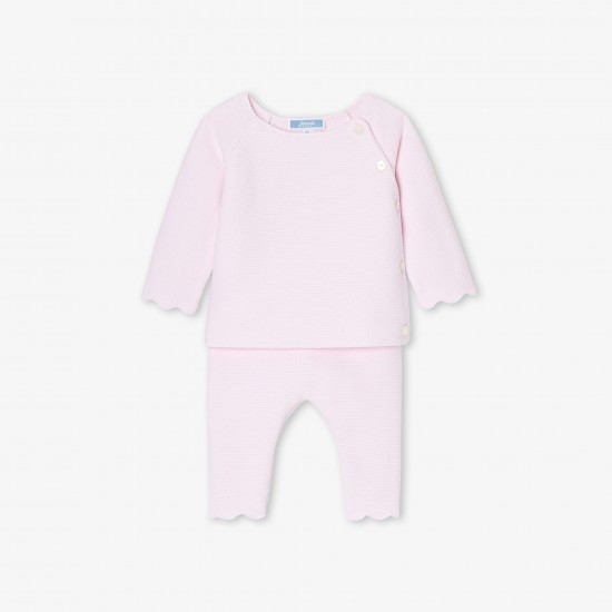 Baby girl set in garter stitch