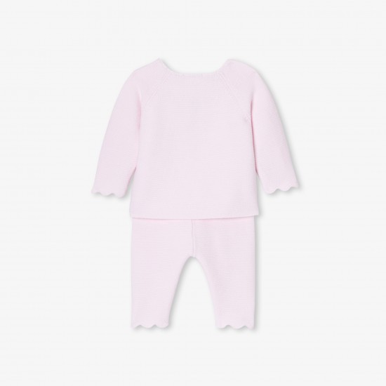 Baby girl set in garter stitch