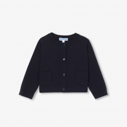 Baby girl cardigan in cotton and wool