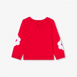 Baby girl cotton jacquard flower sweater