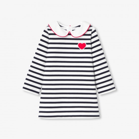 Baby girl dress in striped fleece