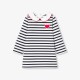 Baby girl dress in striped fleece