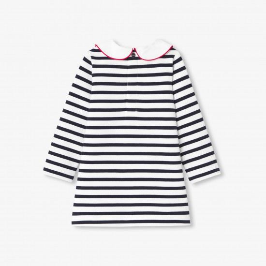 Baby girl dress in striped fleece