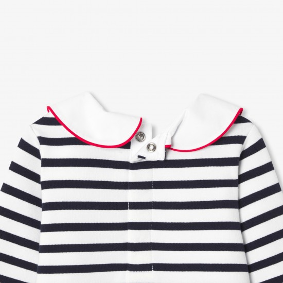 Baby girl dress in striped fleece