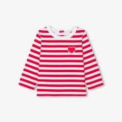 Baby girl Breton tee in thick jersey