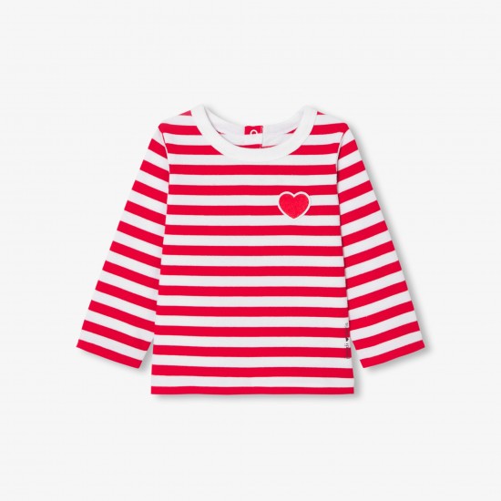 Baby girl Breton tee in thick jersey