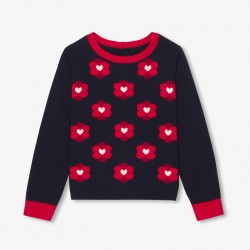 Girl jacquard flower sweater Girl jacquard flower sweater