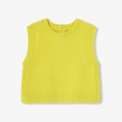 Baby girl sleeveless  jumper in wool and cashmere
