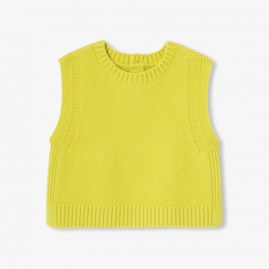 Baby girl sleeveless  jumper in wool and cashmere