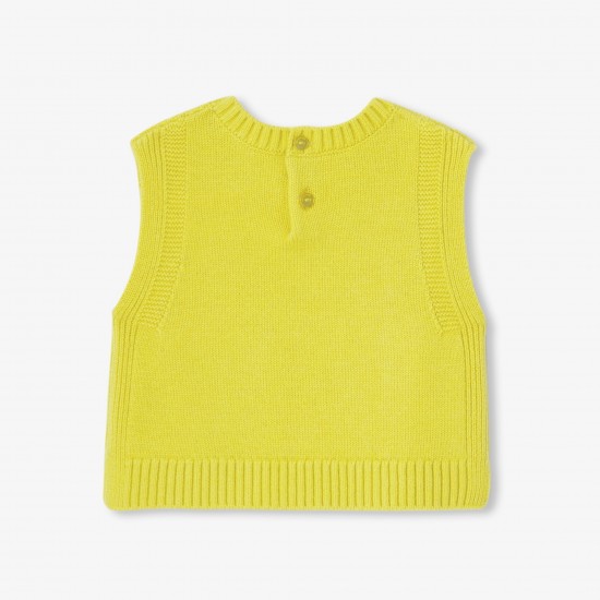 Baby girl sleeveless  jumper in wool and cashmere