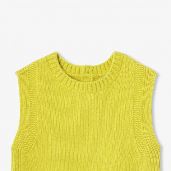 Baby girl sleeveless  jumper in wool and cashmere