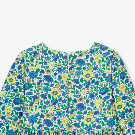 Girl dress in Liberty fabric velvet