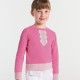 Girl sweater with trompe-l'œil collar