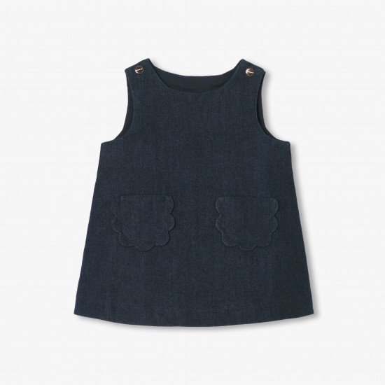 Baby girl denim pinafore dress