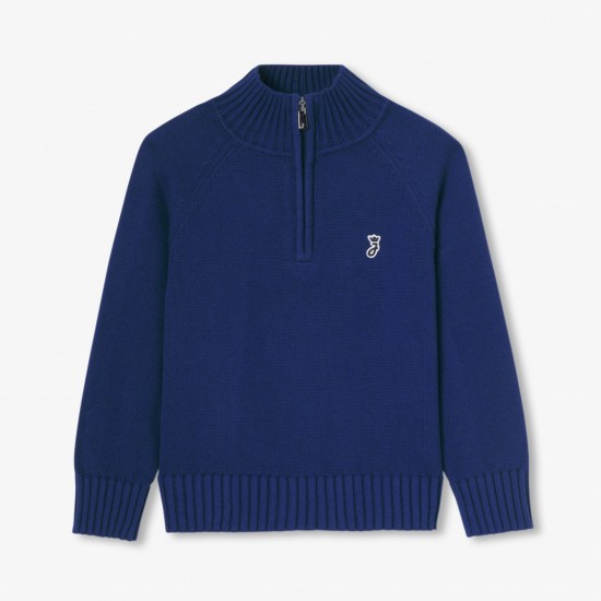 Boy sweater with trucker collar