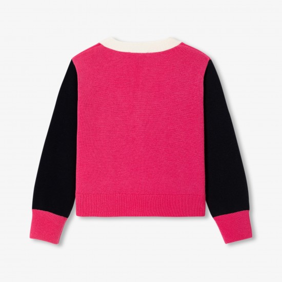 Girl color block cardigan Girl color block cardigan