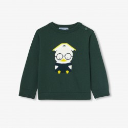 Baby boy jumper in cotton and wool Baby boy jumper in cotton and wool