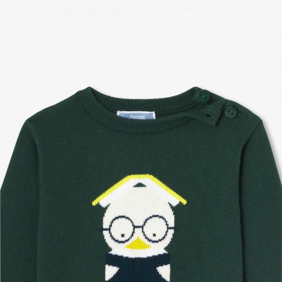 Baby boy jumper in cotton and wool Baby boy jumper in cotton and wool