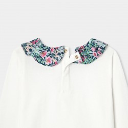 Girl T-shirt with Liberty fabric collar
