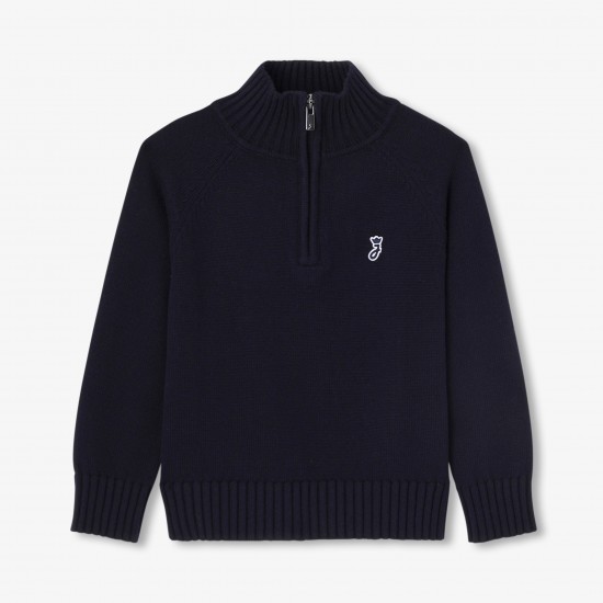 Boy sweater with trucker collar