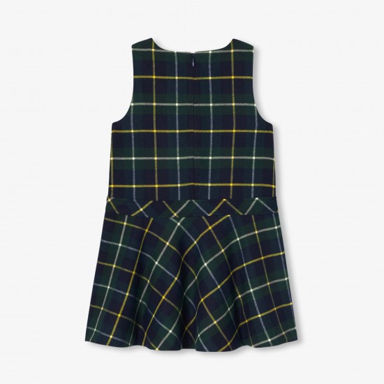 Girl pinafore dress in flannel